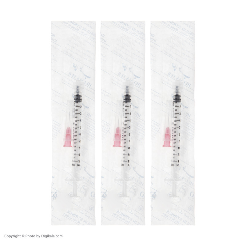 سرنگ 1 سی سی انسولین حلما طب مدل لوئر لاک 29G بسته 60 عددی