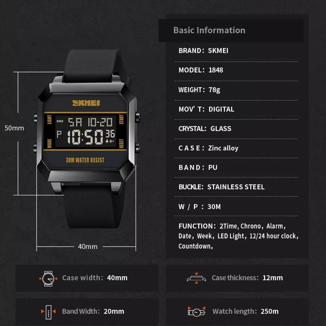 ساعت مچی دیجیتال اسکمی مدل بند پیو