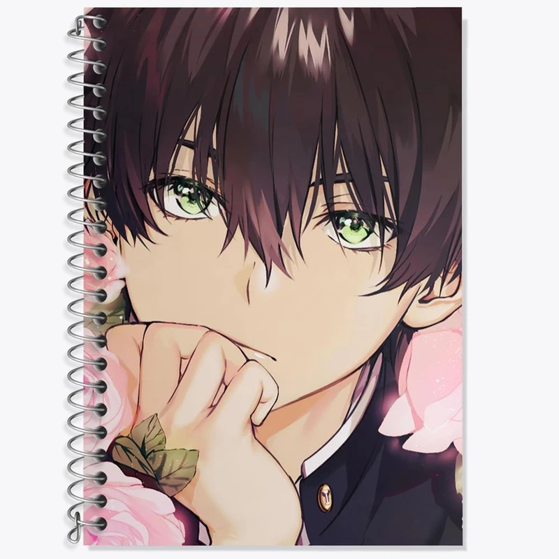 دفتر زبان 50 برگ خندالو مدل دو خط طرح اورکی انیمه هیوکا Hyouka کد 17048