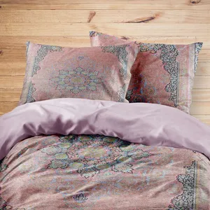 سرویس روتختی مدوپد طرح فرش قم لچک و ترنج مدل C-Ghom050 یک نفره 4 تکه