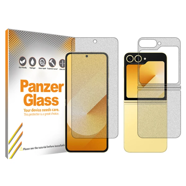 محافظ صفحه نمایش مات پنزر گلس مدل Resistant مناسب برای گوشی موبایل سامسونگ Galaxy Z Flip6 به همراه محافظ پشت گوشی