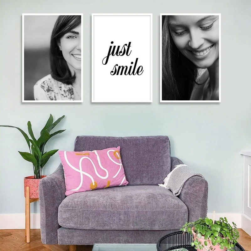 تابلو بکلیت طرح لبخند و دندانپزشکی مدل شاین اکلیلی W-1305 مجموعه 3 عددی