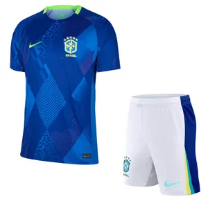 ست تی‌شرت آستین کوتاه و شلوارک ورزشی مردانه مدل برزیل Away 2025