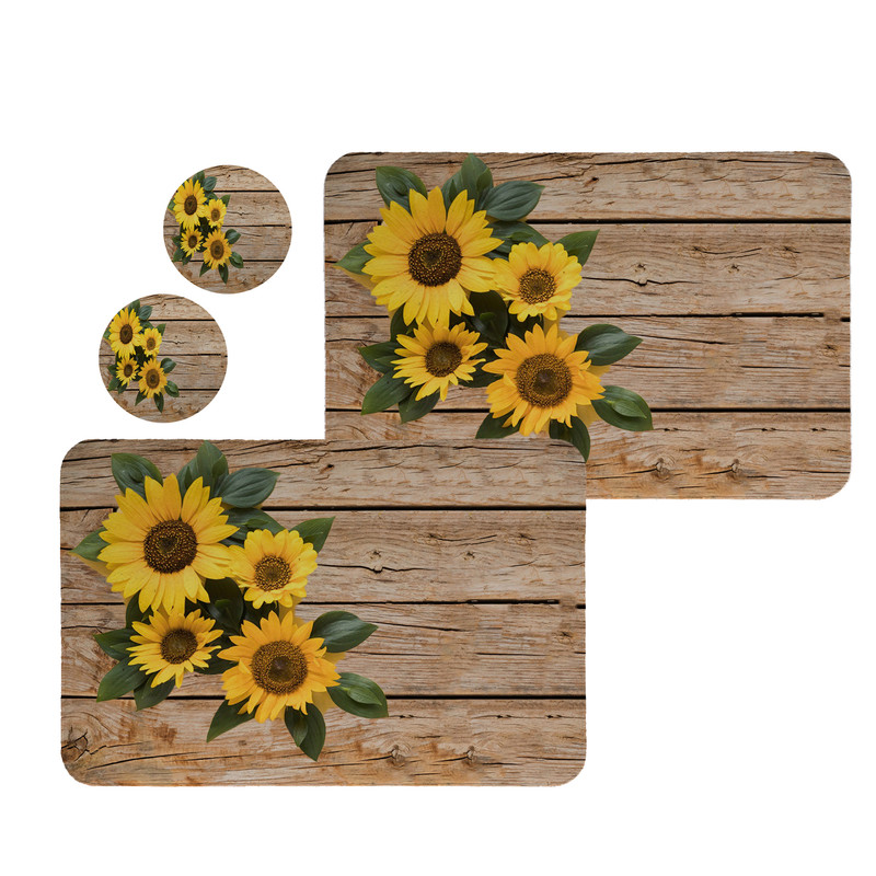 زیربشقابی طرح آفتابگردان کد 8326 مجموعه 2 عددی همراه زیر لیوانی زیربشقابی طرح آفتابگردان کد 8326 مجموعه 2 عددی همراه زیر لیوانی