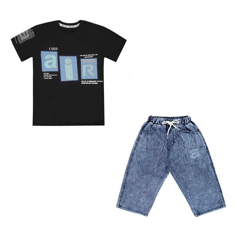 ست تی‌شرت و شلوارک پسرانه نیدلان مدل M4172