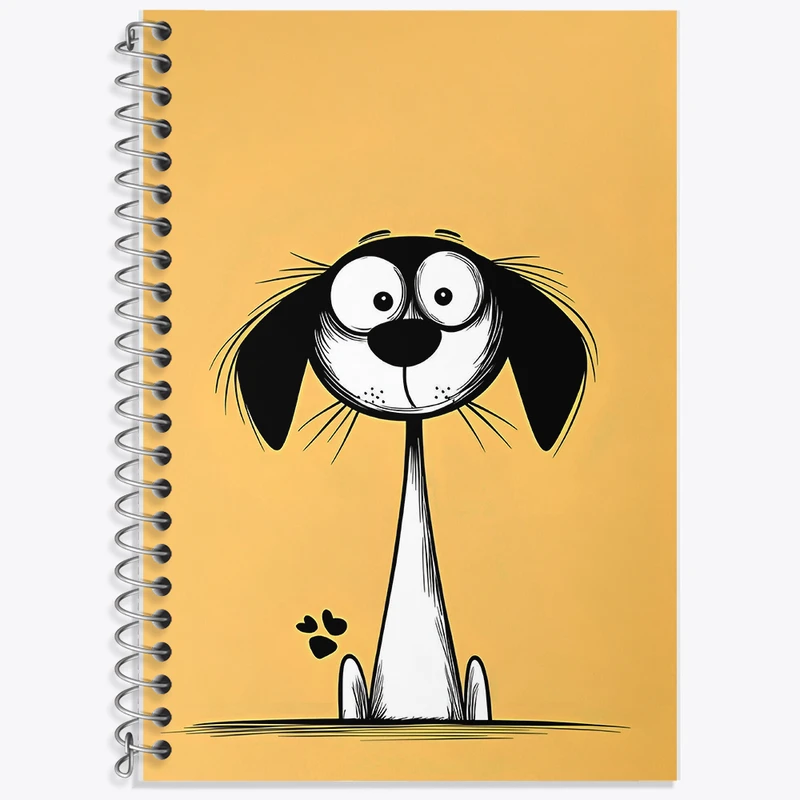 دفتر زبان 50 برگ خندالو مدل سه خط طرح سگ (Dog) کد F6380