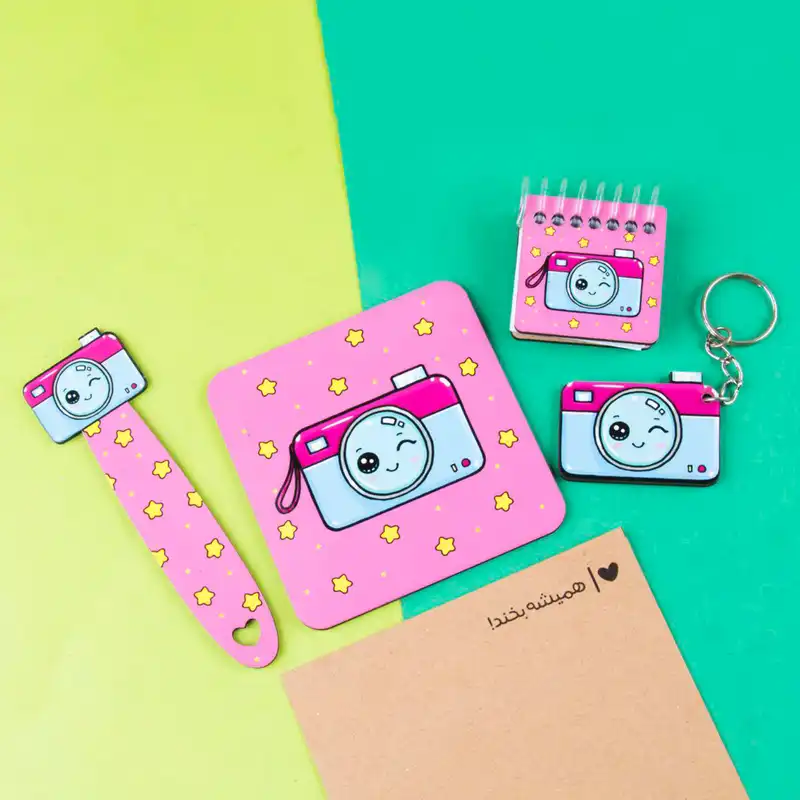 ست لوازم تحریر مدل دوربین عکاسی کد g0lsa04 مجموعه 4 عددی