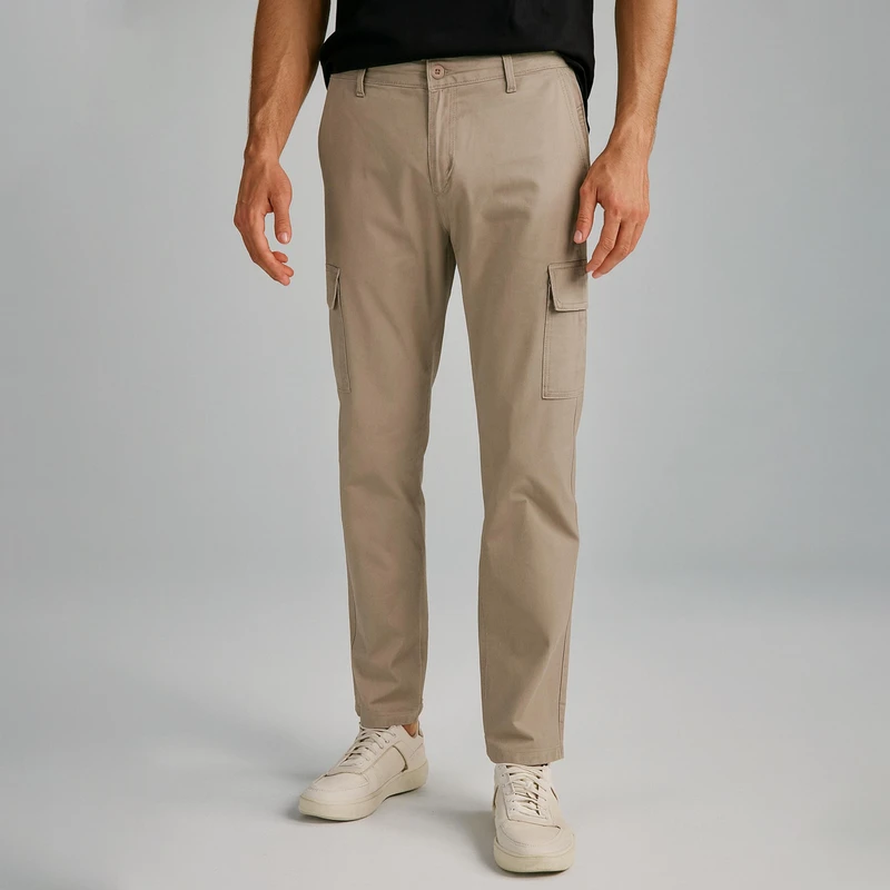 شلوار معمولی مردانه یوپیم مدل کارگو شش جیب کتان BE298