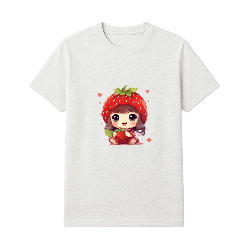 تی‌شرت آستین بلند راحتی دخترانه مدل توت فرنگی