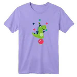 تی شرت آستین کوتاه بچگانه مدل دایناسور کد ۴ رنگ یاسی