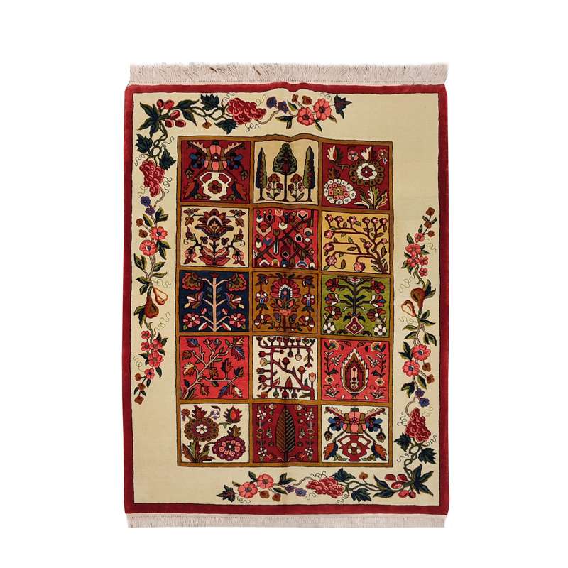 فرش دستباف یک و نیم متری طرح خشتی مدل AA125