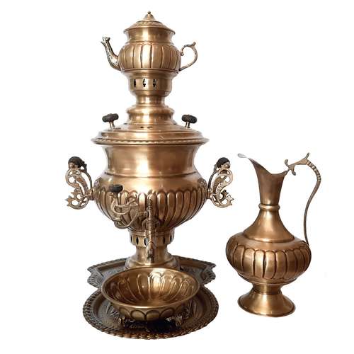 سماور زغالی مدل 007A مجموعه 5 عددی