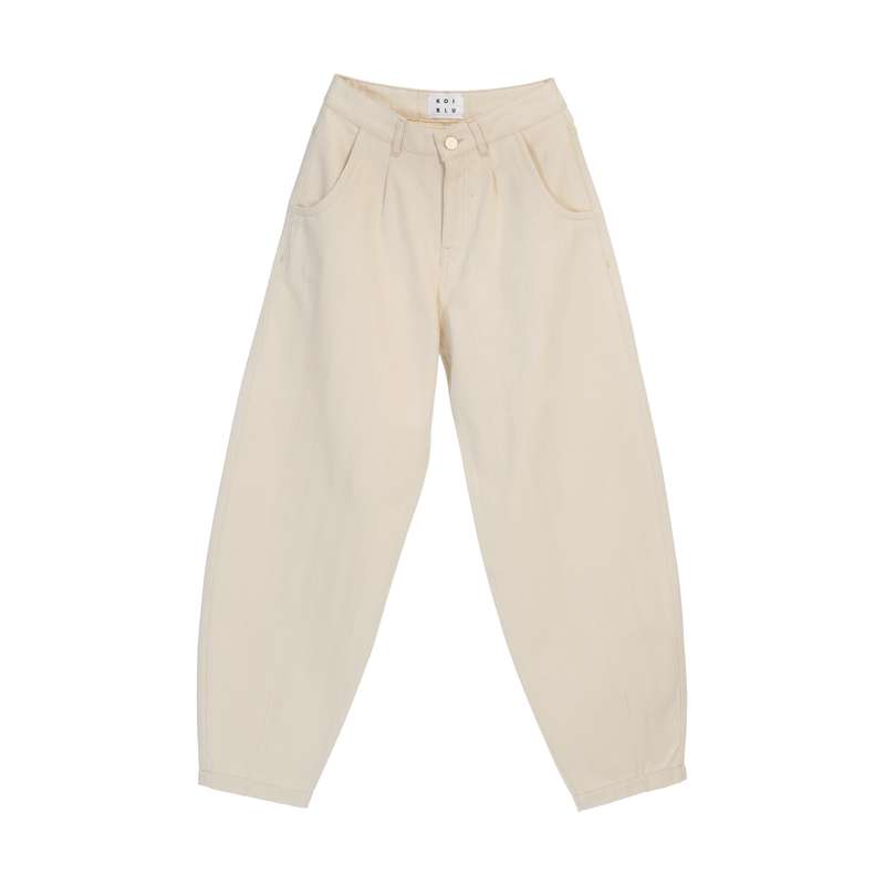 شلوار جین زنانه کوی مدل 229 رنگ شیری راه راه