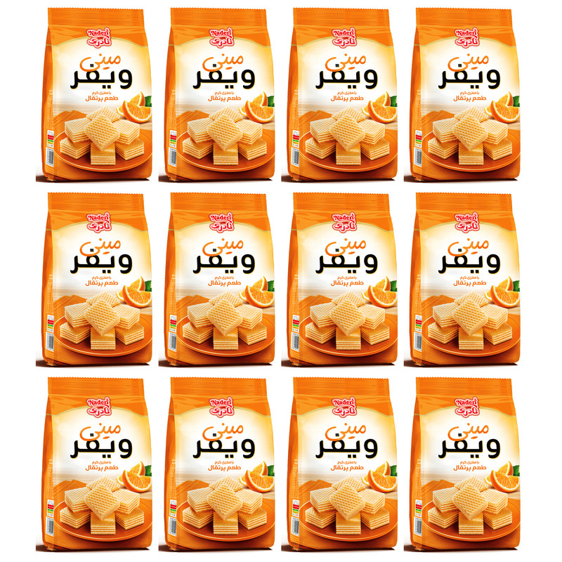 مینی ویفر پرتقالی نادری - 90 گرم بسته 12 عددی