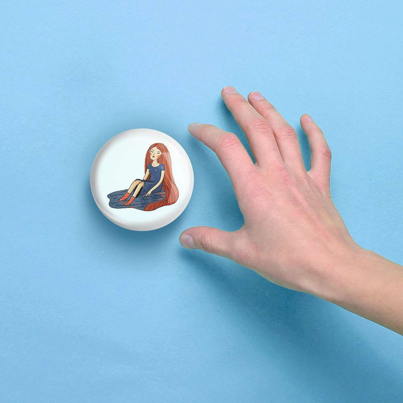 آینه جیبی خندالو مدل دختر  کد 5540