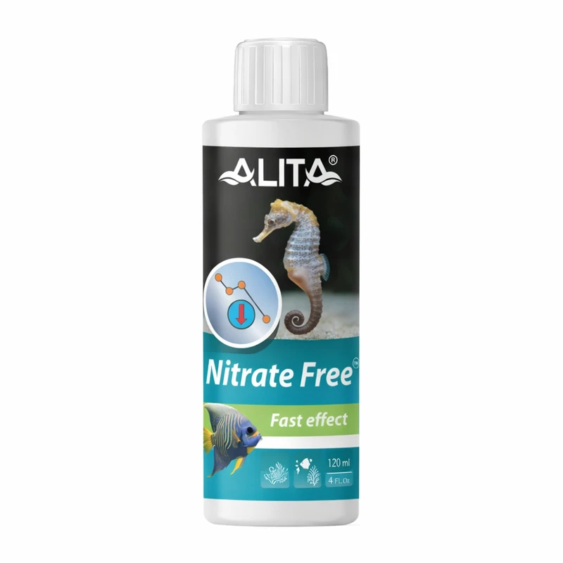 محلول حذف‌کننده نیترات آکواریوم آلیتا مدل Nitrate Free حجم 120 میلی‌لیتر