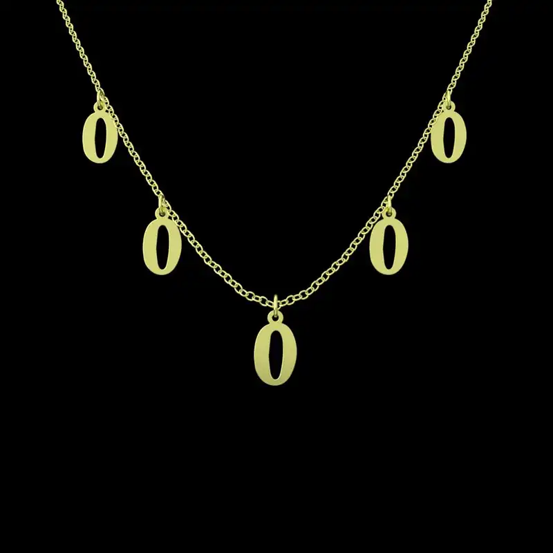 گردنبند طلا 18 عیار زنانه مدوپد مدل حرف O کد RNA16641