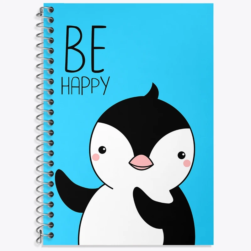 دفتر زبان 50 برگ خندالو مدل سه خط طرح پنگوئن کیوت کد N1346