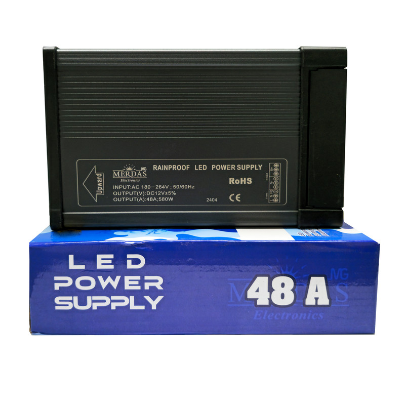 منبع تغذیه سویچینگ 12 ولت 48 آمپر مدل 12v-48A-S580