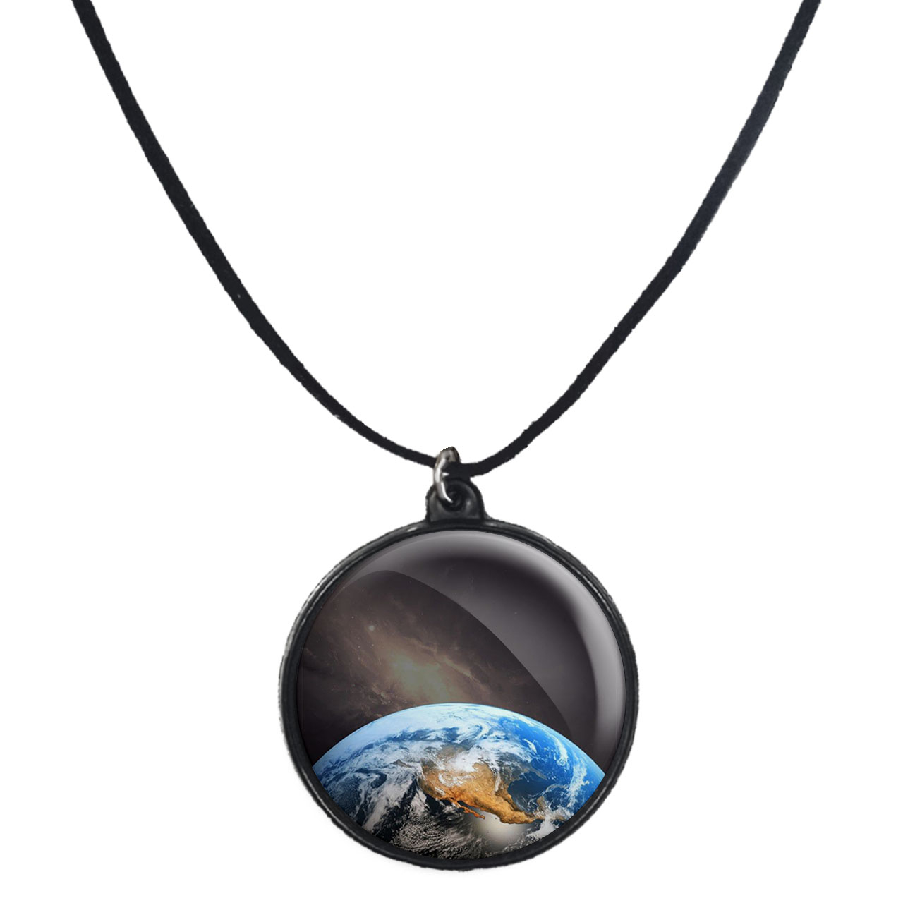 گردنبند پرمانه طرح زمین کد pmb.23510 مدل دو طرفه