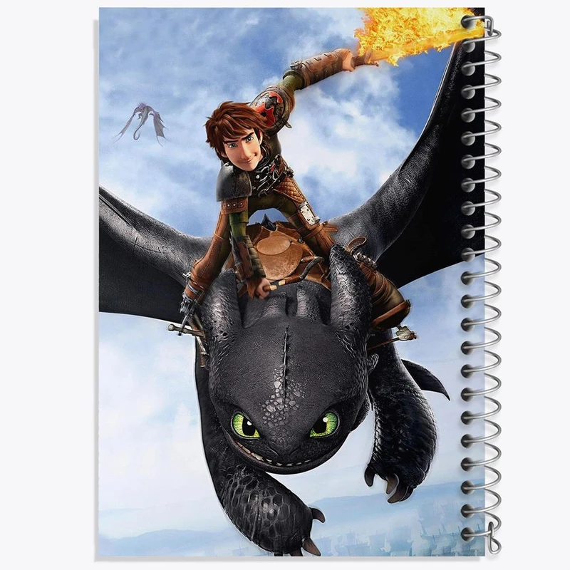 دفتر شطرنجی 50 برگ خندالو طرح اژدها سواران DreamWorks Dragons کد 13755
