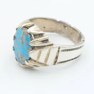 انگشتر نقره مردانه مدل فیروزه کد 20611