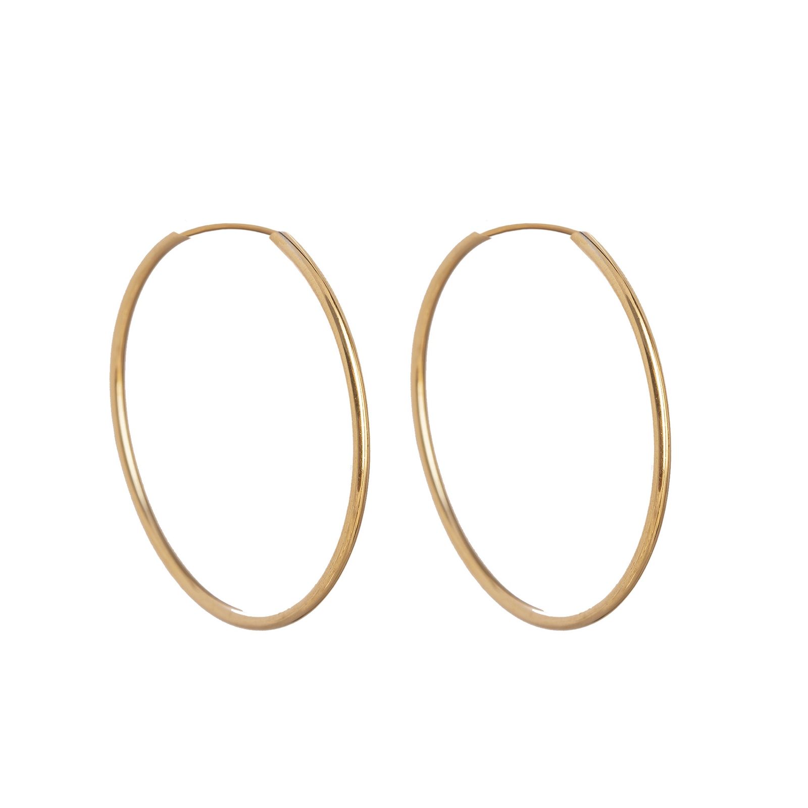 گوشواره طلا 18 عیار زنانه طلا و جواهر درریس مدل پروفیل دایره -  - 1