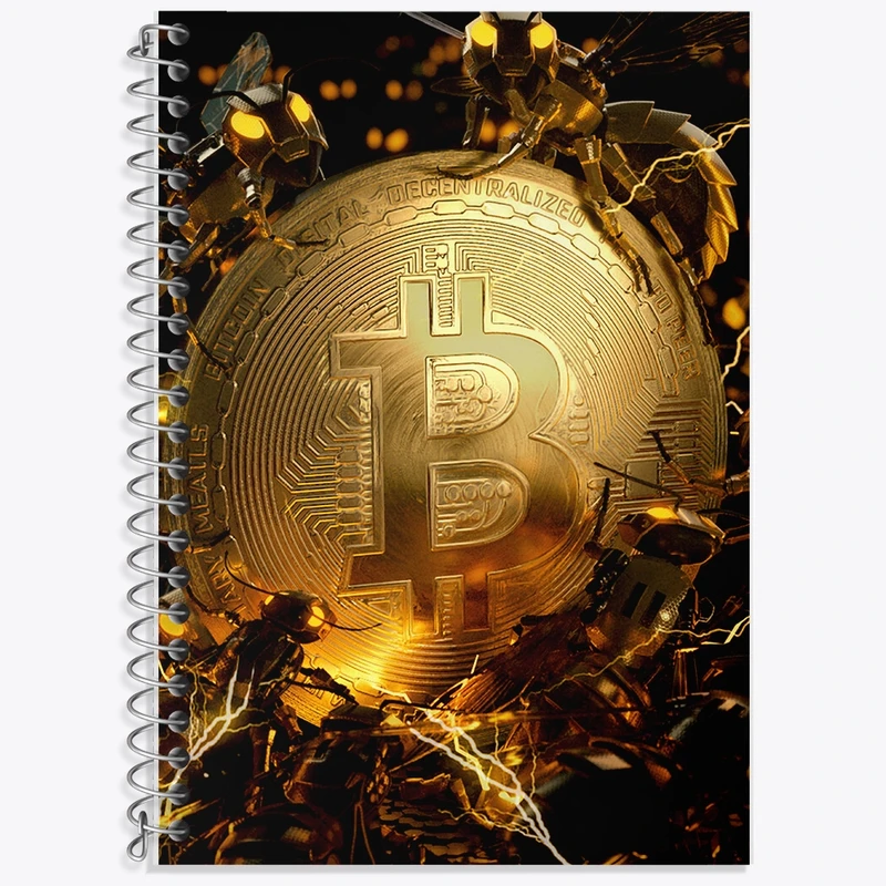 دفتر لغت 50 برگ خندالو طرح بیت کوین (Bitcoin) کد F911