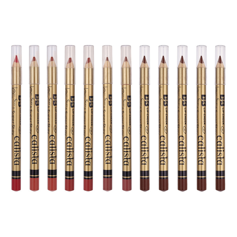 رژ لب مدادی مات کالیستا مدل Silky & Super Stay مجموعه 12 عددی