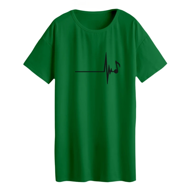 تی شرت لانگ آستین کوتاه زنانه مدل نوت موسیقی کد 1