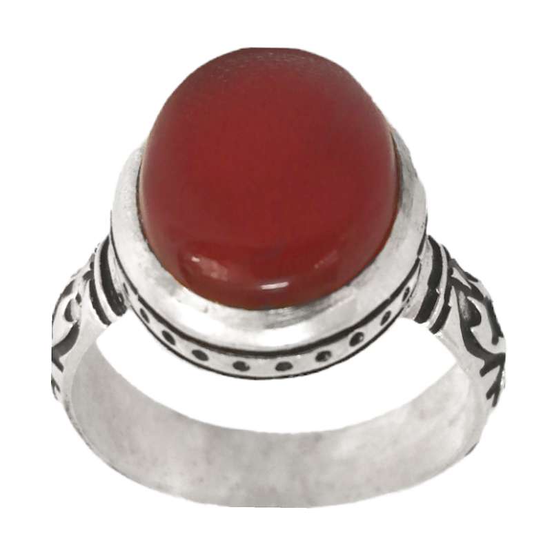 انگشتر نقره مردانه مدل عقیق کد KAM-026