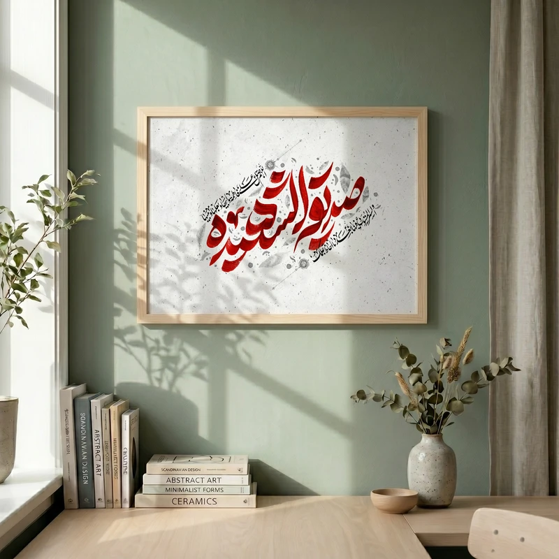 تابلو طرح یا حضرت فاطمه (س) مدل G15610 فریم کرم روشن