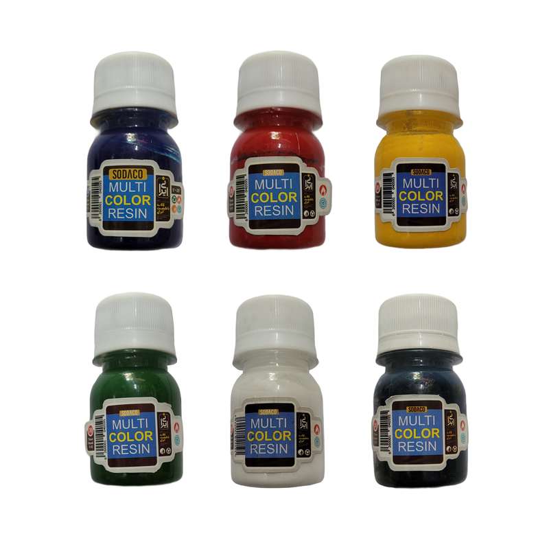 رنگ خمیری رزین سوداکو مدل Multi Color Resin حجم 30 میلی لیتر بسته 6 عددی