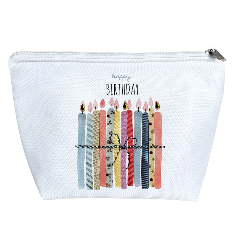 کیف لوازم آرایش دخترانه خندالو مدل تولدت مبارک Happy Birthday کد H393