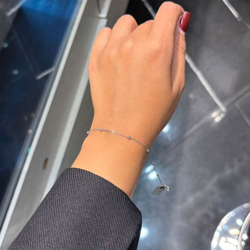 پابند طلا 18 عیار زنانه ماوی گالری مدل تمام گوی البرناردو صدف 8