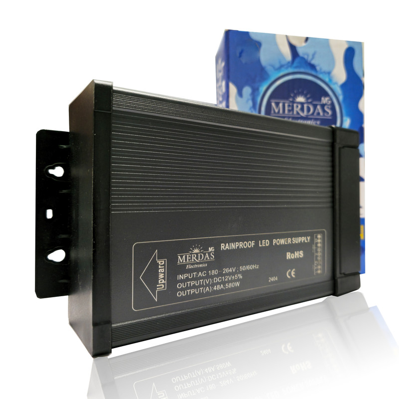 منبع تغذیه سویچینگ 12 ولت 48 آمپر مدل 12v-48A-S580