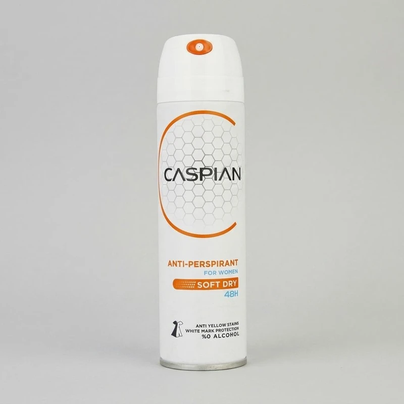 اسپری ضد تعریق زنانه کاسپین مدل soft dry حجم 150 میلی لیتر