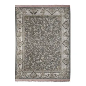 فرش ماشینی فرش نگین مشهد طرح افشان زمینه طوسی