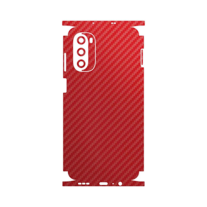 برچسب پوششی ماهوت مدل Red-Fiber-FullSkin مناسب برای گوشی موبایل موتورولا Moto G52