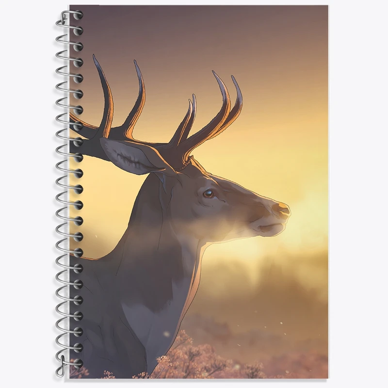 دفتر زبان 50 برگ خندالو مدل سه خط طرح گوزن کد F1405