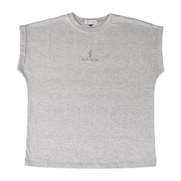 تی شرت آستین کوتاه زنانه ایپلیک زی مدل ساده کد IP04.2