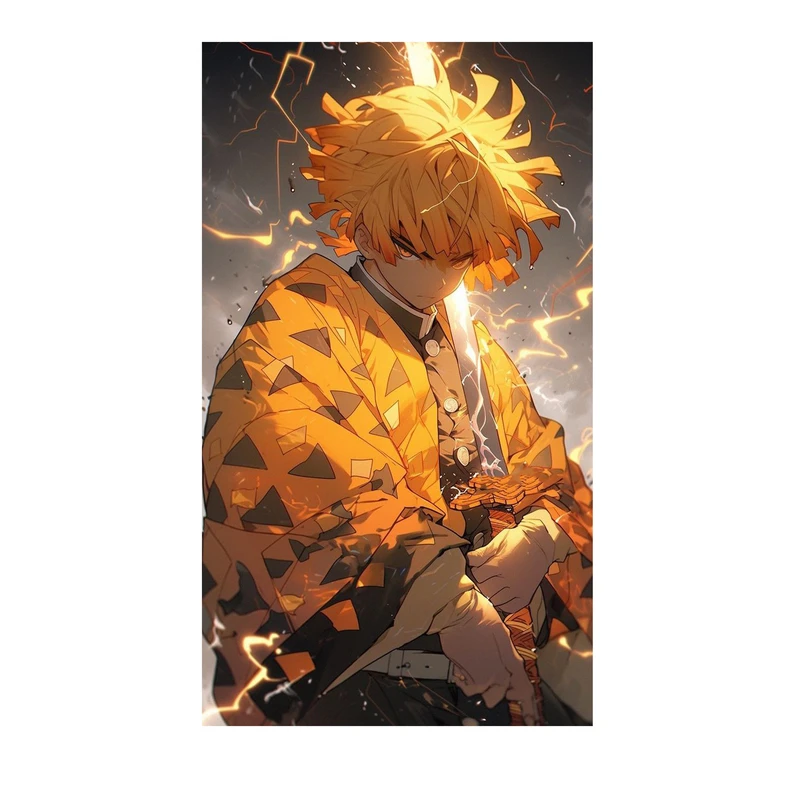 استیکر لپ تاپ و موبایل مدل انیمه طرح شیطان کش زنیتسو آگاتسوما demon slayer Zenitsu Agatsuma کد 745