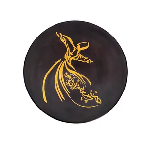 بشقاب دیوارکوب سفالی طرح رقص سماع کد 360
