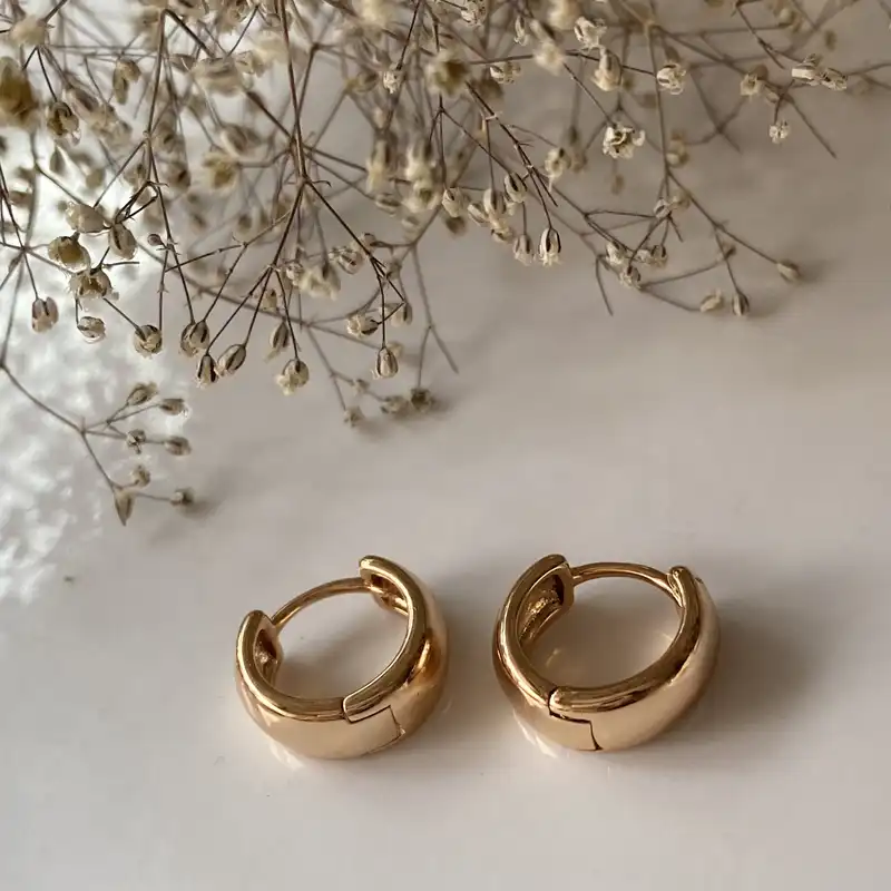 گوشواره زنانه ژوپینگ مدل حلقه ای ساده