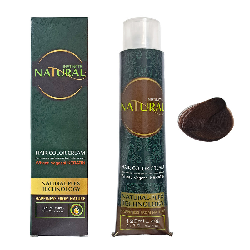 رنگ مو نچرال اینیستینکس شماره 5.775 حجم 120 میلی لیتر رنگ قهوه ای کاکائویی روشن