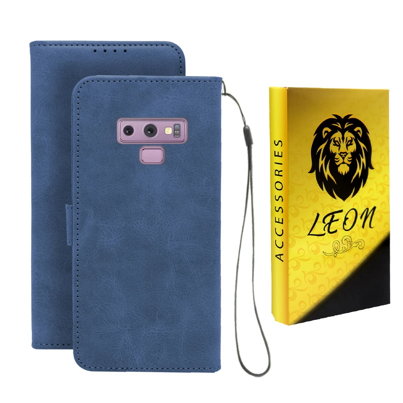 کیف کلاسوری لئون مدل Scusa Oro مناسب برای گوشی موبایل سامسونگ Galaxy Note 9 به همراه بند آویز 