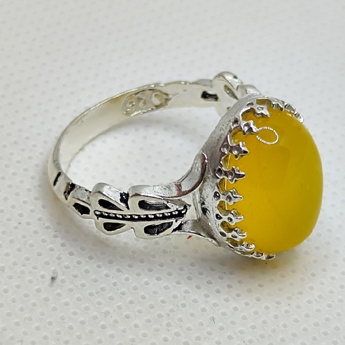 انگشتر نقره مردانه مدل سنگ شرف الشمس رکاب اسپرت صفوی کد 1000 - - 9