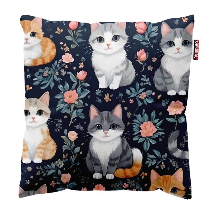 کوسن پاد آفرین مدل گربه های کیوت کد 165 سایز 30*30 سانتی متر