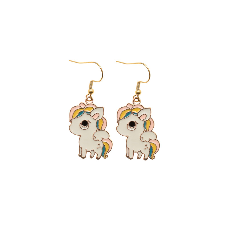 گوشواره دخترانه دلنار گالری مدل یونیکورن