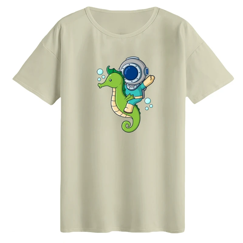 تی‌شرت لانگ آستین کوتاه زنانه مدل آدم فضایی کد 03